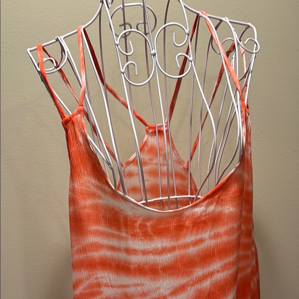 Lucky Brand Coral and White Strappy cover up